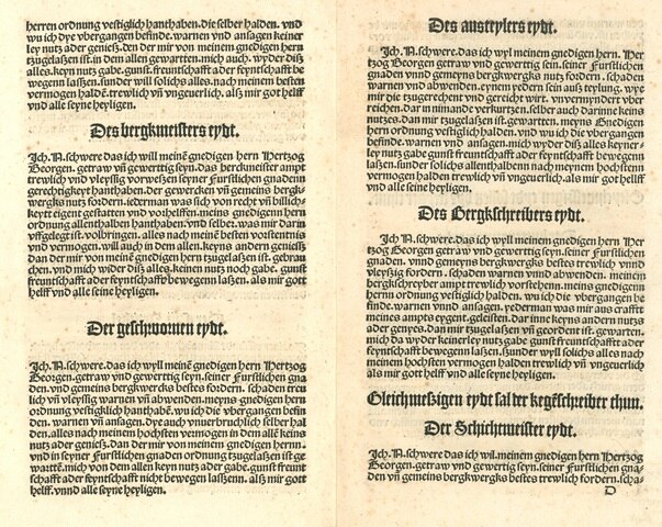 Die Annaberger Bergordnung aus dem Jahr 1509 (SächsStA-F, Bibliothek, Sign. 67 B 643)