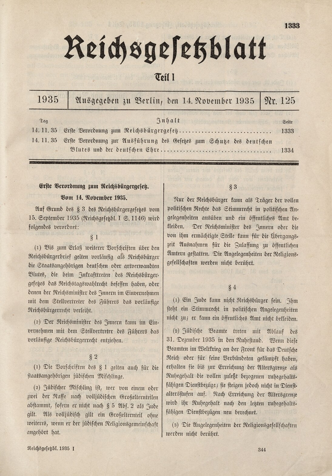 Reichsgesetzblatt Teil I, 1935, S. 1333.