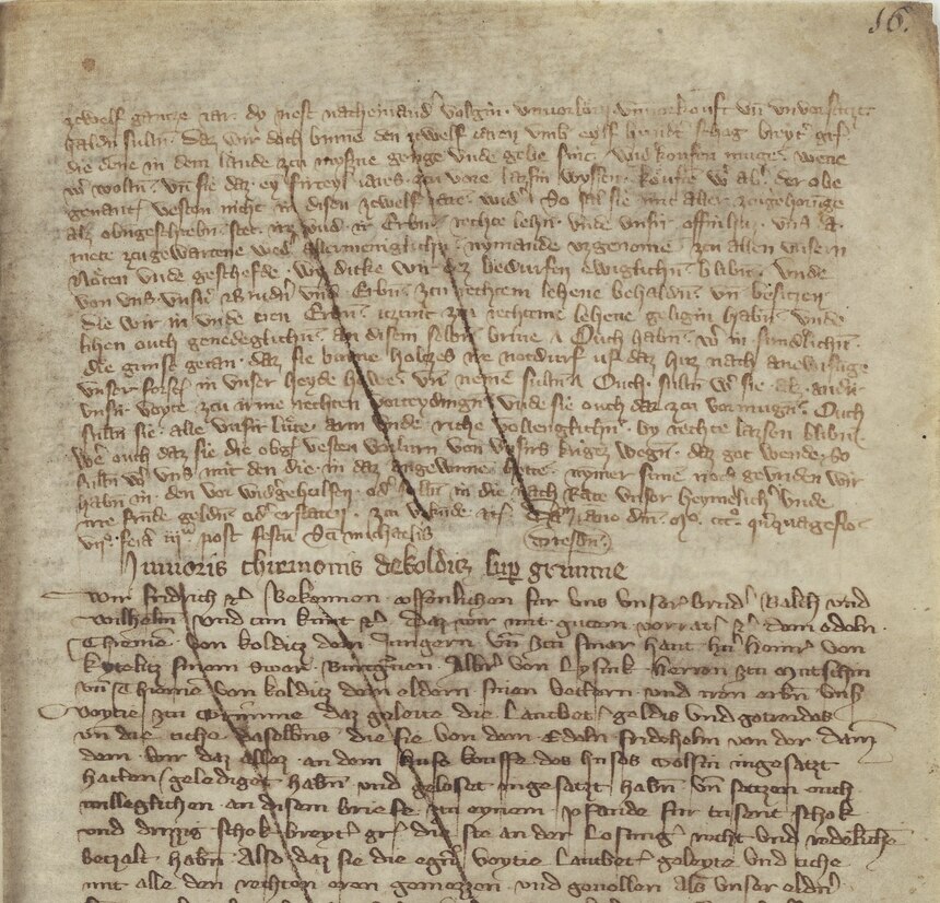 Pergament mit mittelalterlicher Handschrift