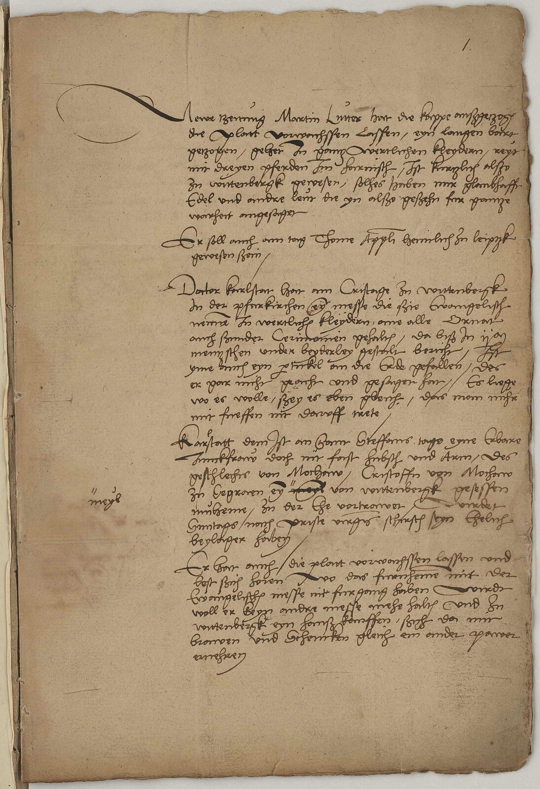 »Newe tzeitung« – Nachricht eines Unbekannten an Herzog Georg aus den ersten Tagen des Jahres 1522