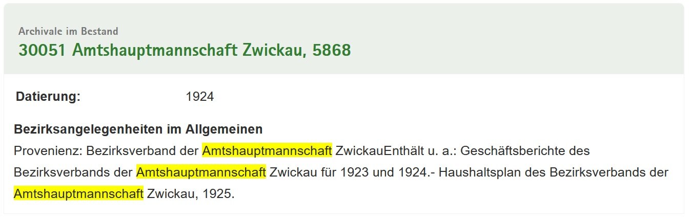 Der Screenshot zeigt ein Beispiel einen Recherche-Treffer, hier mit farblich markiertem Suchbegriff.