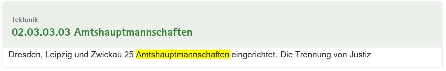 Der Screenshot zeigt ein Beispiel einen Recherche-Treffer, hier mit farblich markiertem Suchbegriff.