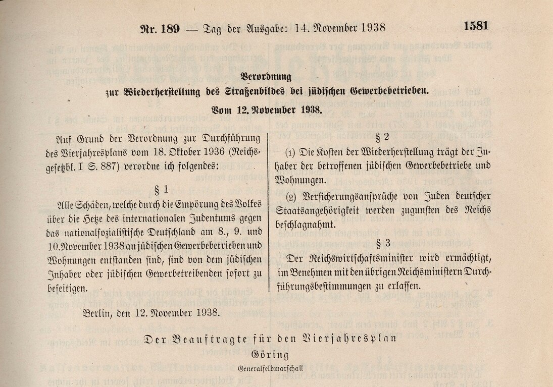 Reichsgesetzblatt 1938, S. 1581