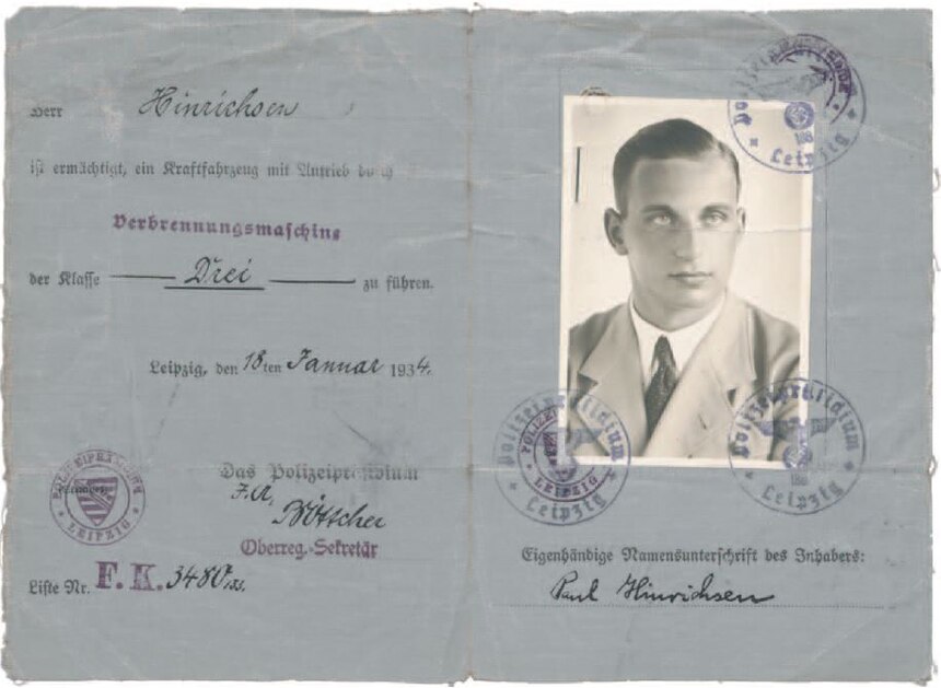 Führerschein von Paul Hinrichsen (SächsStA-L, 20031 Polizeipräsidium Leipzig, Nr. PP-S 1190)