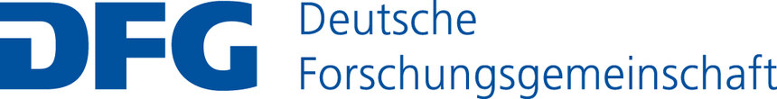 Logo der Deutschen Forschungsgemeinschaft mit blauem Schriftzug auf weißem Hintergrund